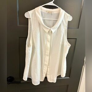 Modcloth Ivory Sleeveless Blouse